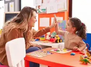4 Plus Intensive Course with girl and teacher